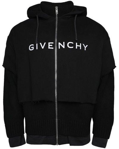 Givenchy Reißverschluss Hoodie Sweatshirt - Schwarz