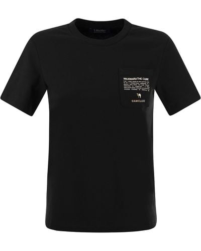 Max Mara Sax Jersey T -Shirt mit Tasche - Schwarz