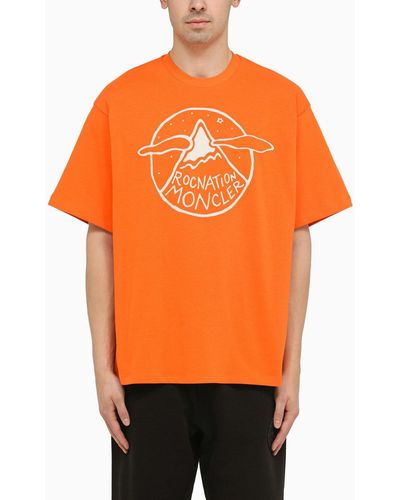 MONCLER X ROC NATION Cotton T Shirt With Logo - Orange