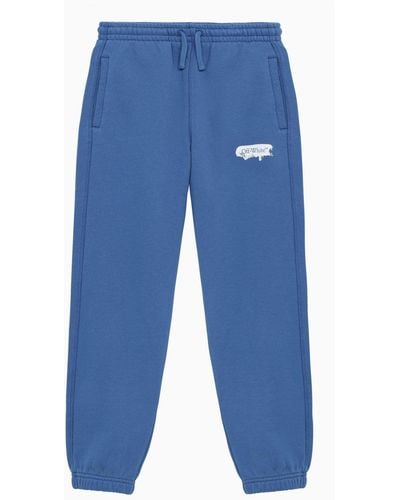 Off-White c/o Virgil Abloh Off Jogging Pants With Paint Graphic Pattern - Blue