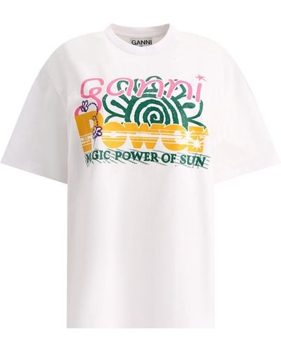 Ganni Multi Flower T -shirt - Wit