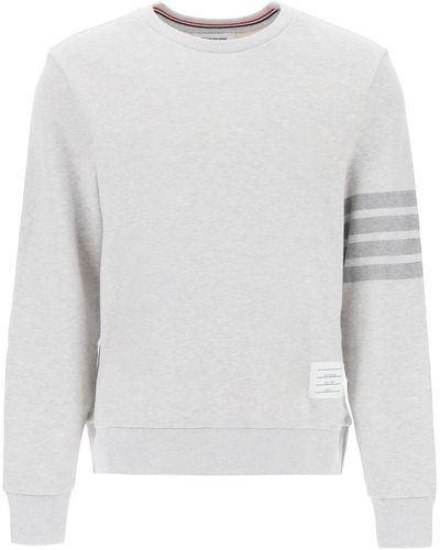 Thom Browne Sudadera de 4 bar de algodón - Blanco