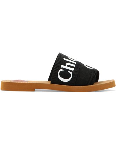 Chloé Chloé Woody Mulas planas - Negro