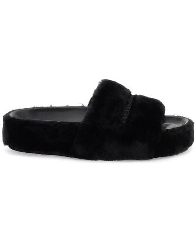 Stella McCartney Faux Pelid Folien - Negro