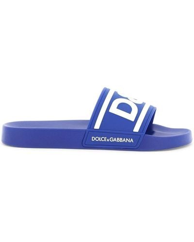 Dolce & Gabbana Logo Rubber Glaides - Blauw