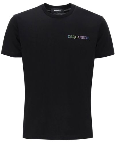 DSquared² Bedrucktes kühles Fit T -Shirt - Schwarz