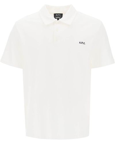 A.P.C. Carter Polo -Hemd mit Logo -Stickerei - Weiß