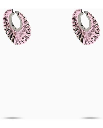 SO-LE STUDIO So Le Studio Pink Metallic Revolve Earrings - White