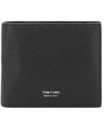 Tom Ford Portemonnee Met Logo - Zwart