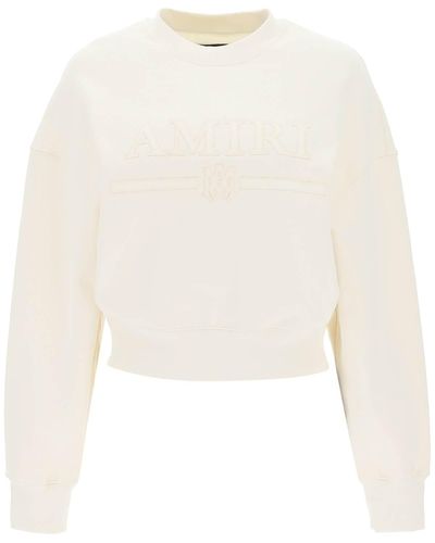 Amiri Crew Neck Sweatshirt mit Logo -Patch - Weiß