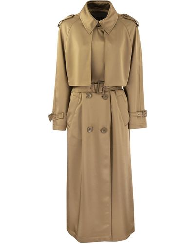 Herno Doppelbuastte wasserdichte Trenchcoat - Natur