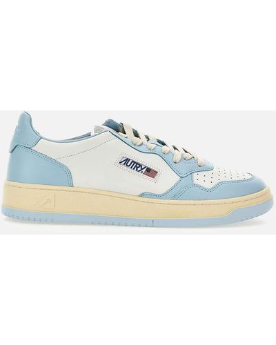 Autry WB40 Leder -Sneaker Weiß/Pastellblau