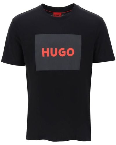HUGO Dulive T -shirt Met Logobox - Zwart