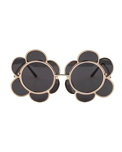 Dolce & Gabbana Special Edition Blumen Sonnenbrille - Grau