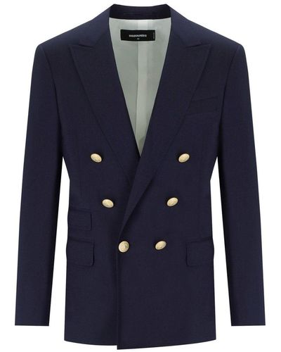 DSquared² Palm Beach Blue Double Breasted Jacket - Blauw