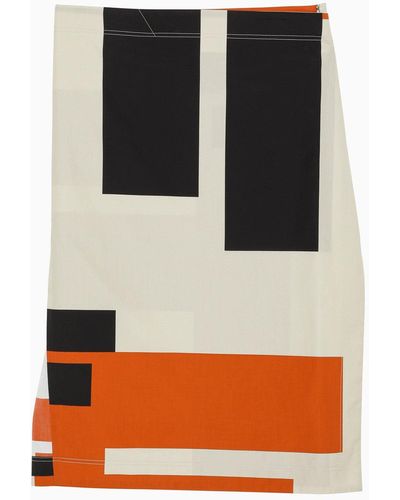 Fendi Printed Longuette Skirt - Orange