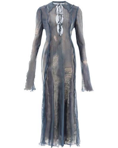 Acne Studios Maxi Kleid mit Trompe - Blau