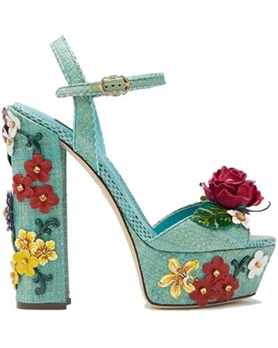 Dolce & Gabbana Sandales de la plateforme Keira - Vert