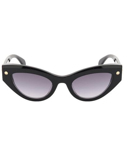 Alexander McQueen 'Spike Studs' Sonnenbrille ' - Schwarz
