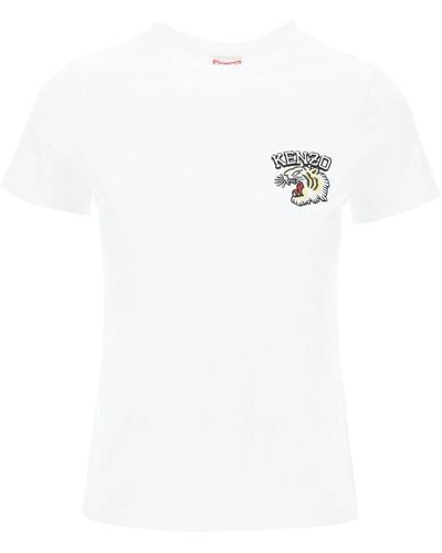 KENZO Crew Neck T -Shirt mit Stickerei - Weiß