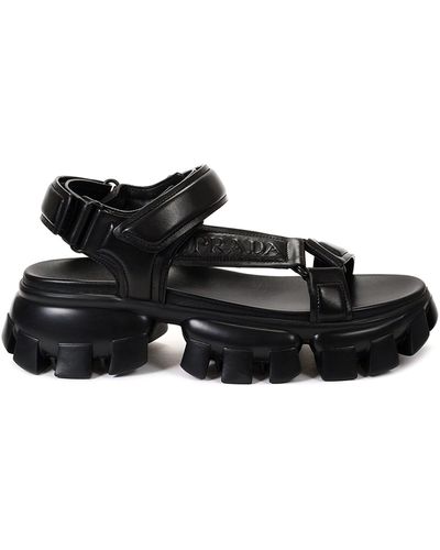 Prada Sandales Sporty à semelle épaisse - Noir
