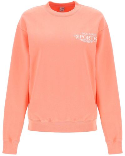 Sporty & Rich Sportliches und reiches 'Bardot Sports' Sweatshirt - Rose