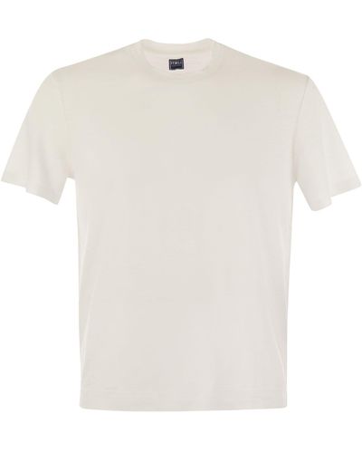 Fedeli Linen Flex T Shirt - White