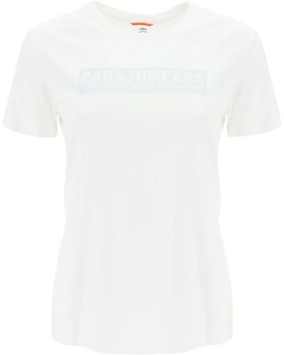 Parajumpers 'Box' Slim Fit Baumwoll -T -Shirt - Weiß