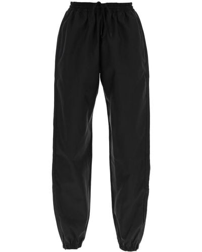 Wardrobe NYC Pantaloni in nylon con vita alta - Nero