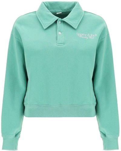 Sporty & Rich 'SR Country Club' Polo Sweatshirt - Verde