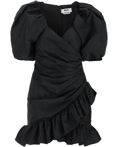 MSGM Gedrapeerde Mini-jurk - Zwart