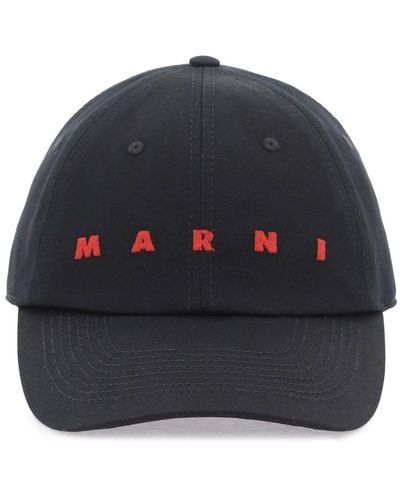 Marni Bestickte Logo -Baseballkappe mit - Blau