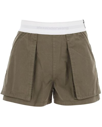 Alexander Wang Cargo -Shorts mit elastischen Bund - Grün
