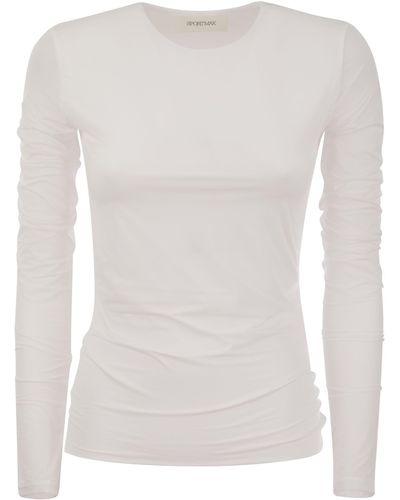 Sportmax Albenga Sockled Jersey T -shirt - Wit