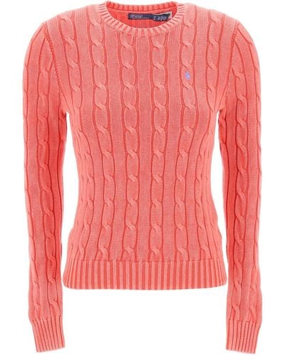 Polo Ralph Lauren Katoenen Kabel Gebreide Pullover -trui - Roze