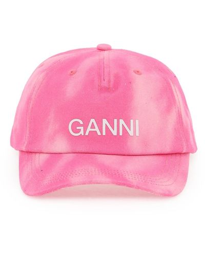 Ganni Logoed Baseball Cap - Roze