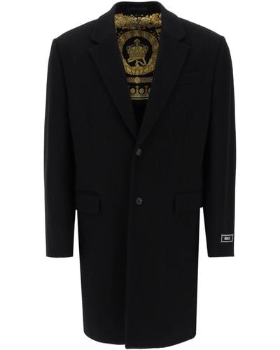 Versace Barocco Single Breasted Coat - Negro