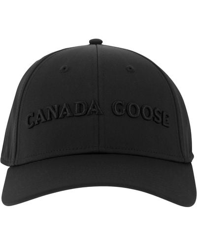 Canada Goose Hat de ganso de Canadá con visera y logotipo bordado - Negro