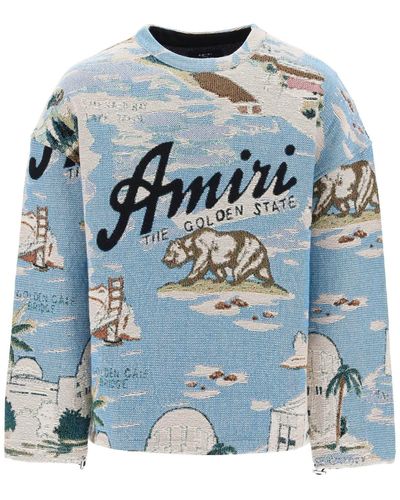 Amiri California Jacquard Sweatshirt - Blau