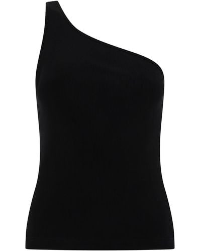 Givenchy Top asimétrica en algodón con detalle de cadena - Negro