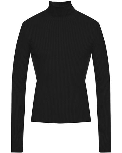 Balenciaga Ribbed Turtleneck Sweater - Schwarz