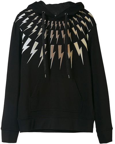 Neil Barrett Sweatshirt mit Blitzdruck - Schwarz