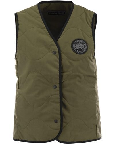 Canada Goose Annex Liner Vest Met Zwarte Badge - Groen