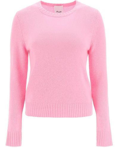 Allude Pull col rond en cachemire - Rose