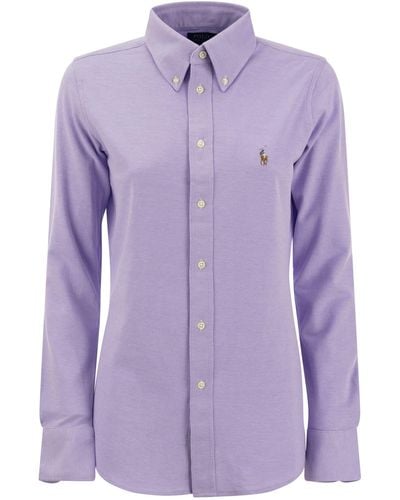 Ralph Lauren Cotton Oxford Camisa - Morado