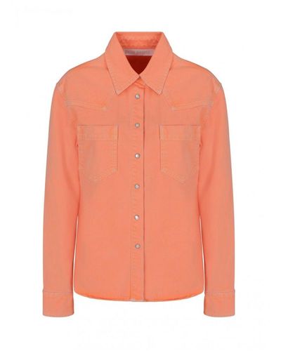 Palm Angels Camicia in cotone e denim - Arancione