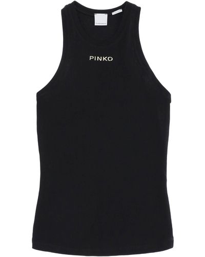 Pinko Sleeveless Top With - Black