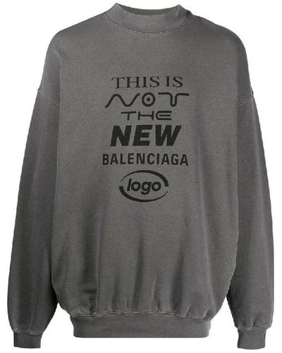 Balenciaga Sweat-shirt à logo - Gris