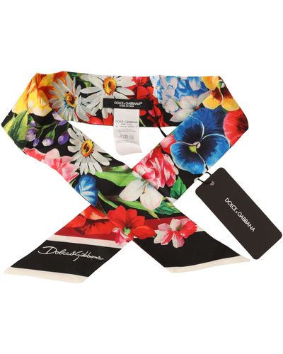Dolce & Gabbana Stropdas Sjaal Sjaal Met Veelkleurige Bloemenprint - Meerkleurig