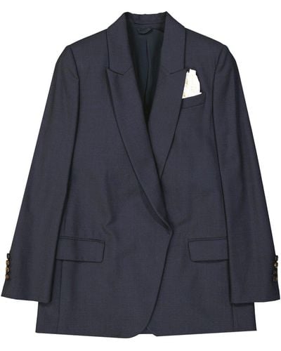 Brunello Cucinelli Virgin Wool Jacket - Bleu